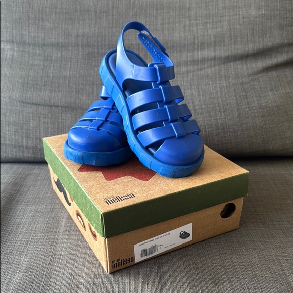 Mini Melissa Other - LIKE NEW! 
Mini Melissa Blue Sandals with Velcro Straps